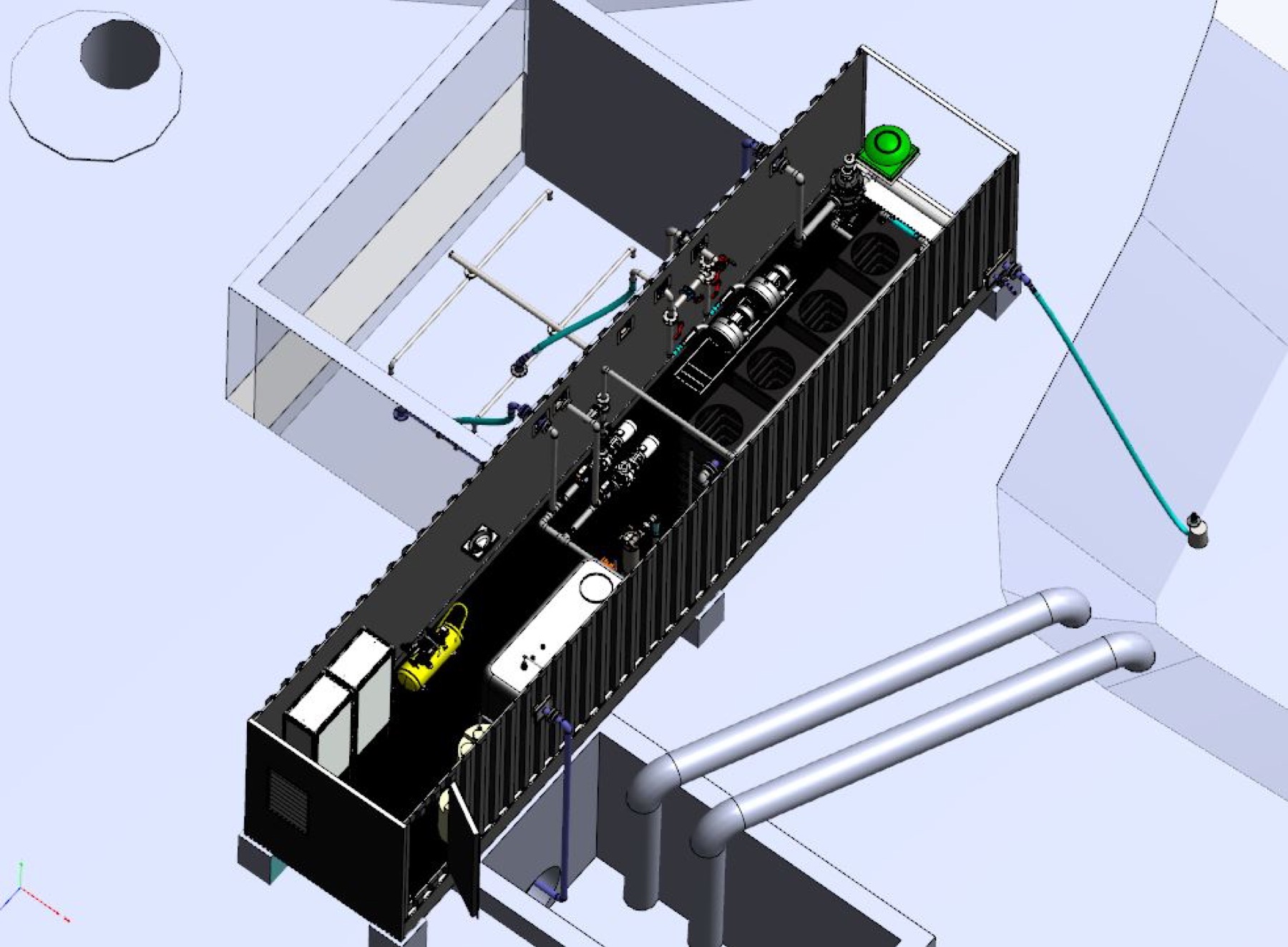 3D view of a ROTREAT MBR plant layout